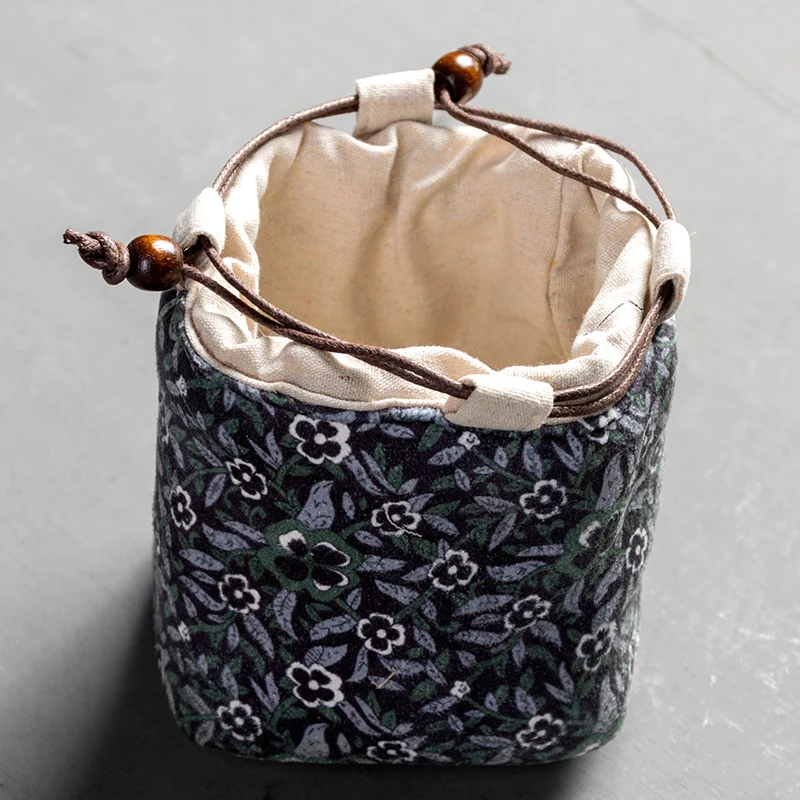 Винтажный стиль Teaware сумка для хранения плотный пеньковый хлопковый чайный чайник держатель банки сумки для путешествий на открытом воздухе легкие аксессуары для переноски - Цвет: B