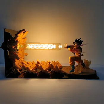 

Dragon Ball Z Son Goku Super Saiyan Anime Figure Table Light Decorative Room Dbz Turtle Qigong Bedside Lamp Bulb PVC Model Gifts