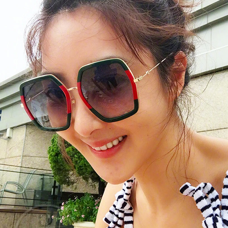 Square Luxury Sun Glasses Brand Designer Ladies Oversized Crystal Sunglasses Women Big Frame Mirror For Female UV400 | Аксессуары для
