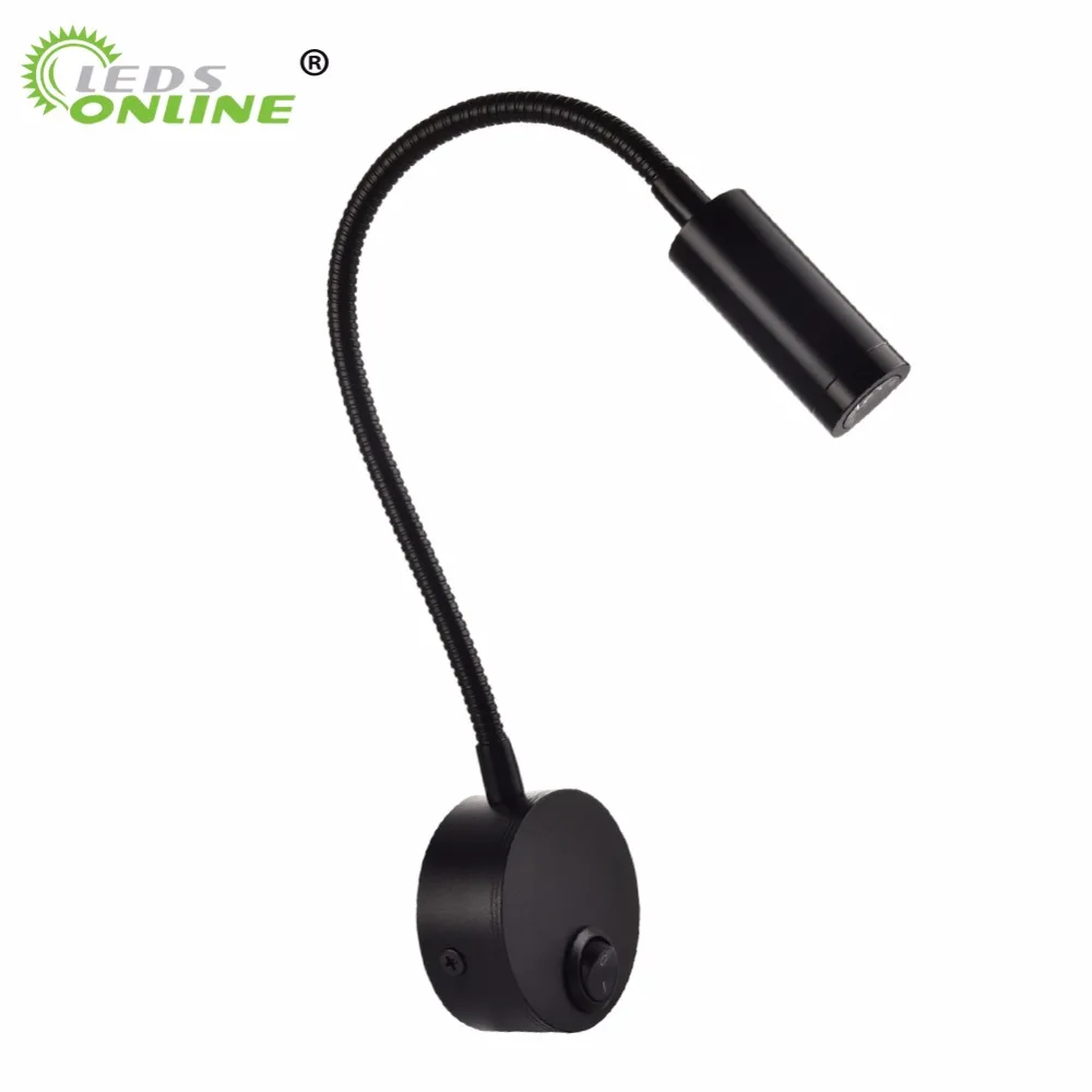  LED Wall lamp 3W Modern Bedroom Bedside Reading Study Book Lamp Black Silver Light Body wall light  - 32800550610