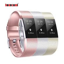 Honecumi браслет на запястье для Fitbit Charge 2 TPU аксессуар Браслет для наручных часов ремешок на запястье для Fitbit Charge 2 розовое золото/серебро браслет
