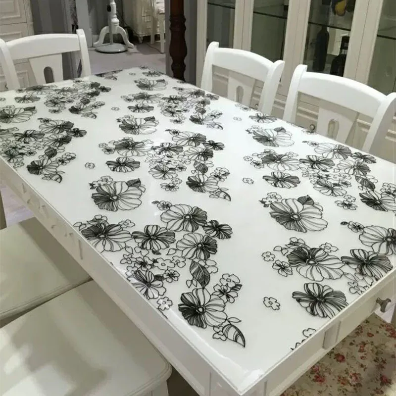 BALLE Rectangular PVC Waterproof Tablecloth Kitchen Table Cover Plastic