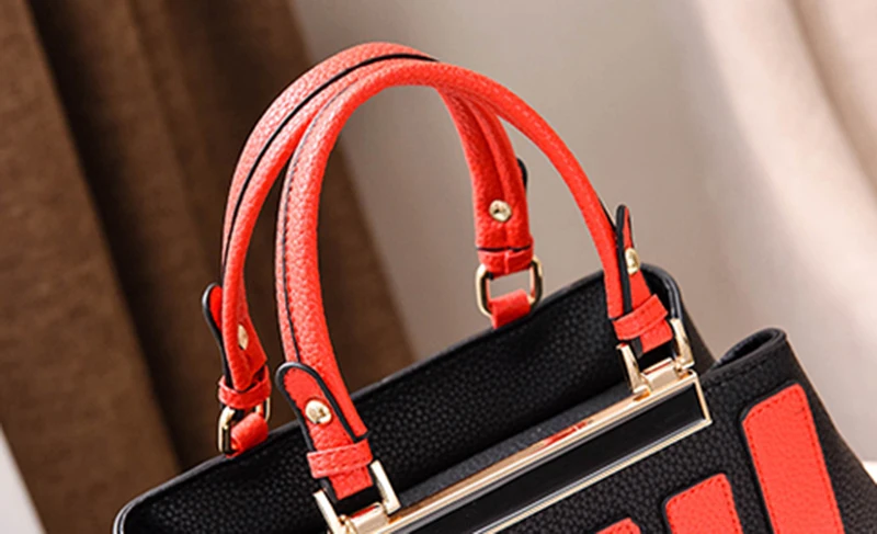 Fashion Stitching Handbag For Women Leather Crossbody Bags Female Messenger Shoulder Tote Lady Purse Bolsa Sac A Main SS7242 (9)