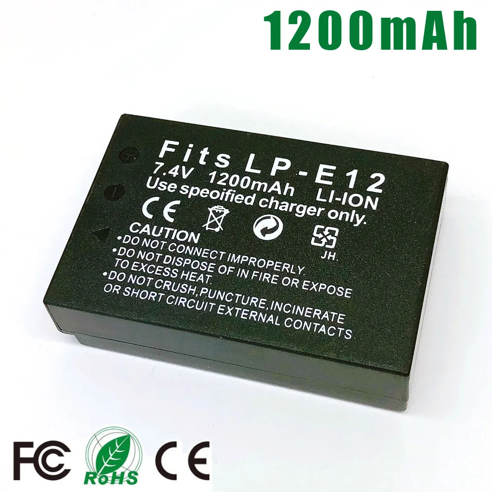 

LP-E12 LPE12 LP E12 Camera Battery for Canon EOS M M10 M50 M100 100D Kiss X7 Rebel SL1 DSLR Battery LC-E12E