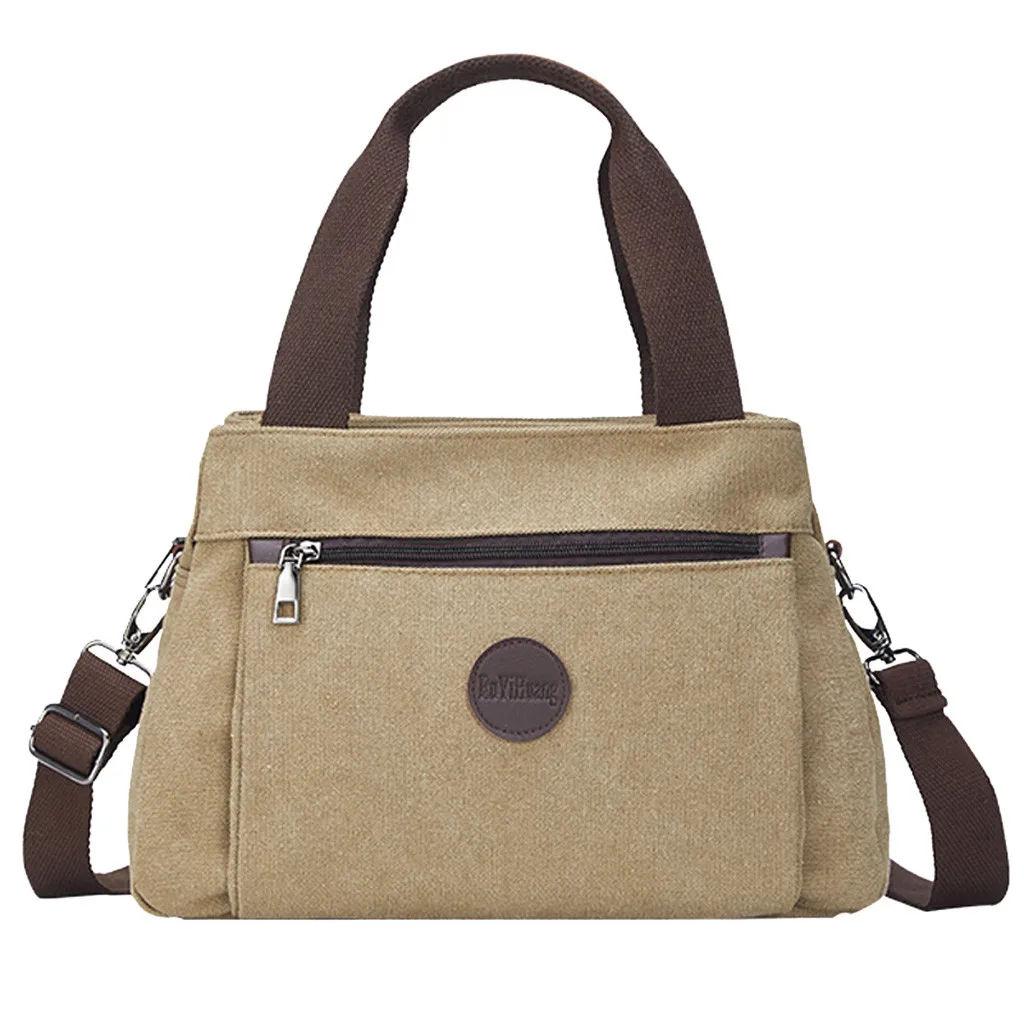 

OCARDIAN 2019 Fashion Neutral Solid Color Student School Travel Large Bag Shoulder Bags High Quality Canvas Messenger Bag J14