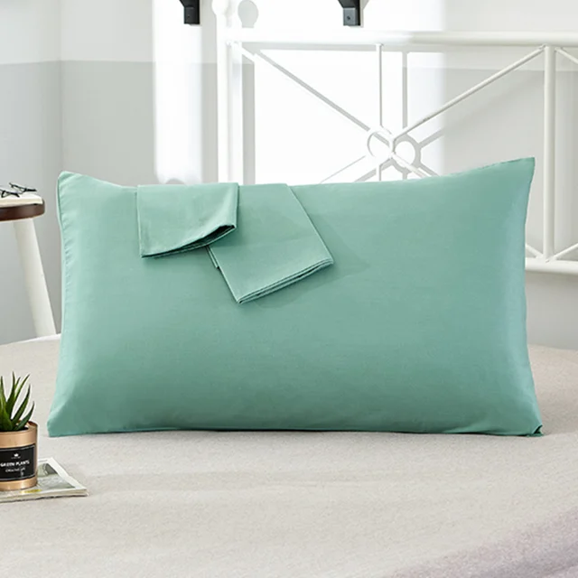 Taie d'oreiller en coton, couleur unie, enveloppe, housse de coussin, literie de haute qualité, pour chambre à coucher, hôtel, couchage 1