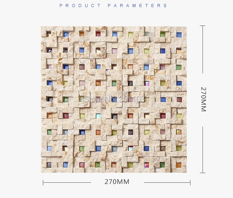 1 коробка 14 шт. 27x27 см пасторальная цветная каменная мозаика ТВ фон настенная керамическая плитка для гостиной крыльца культурная каменная мозаика