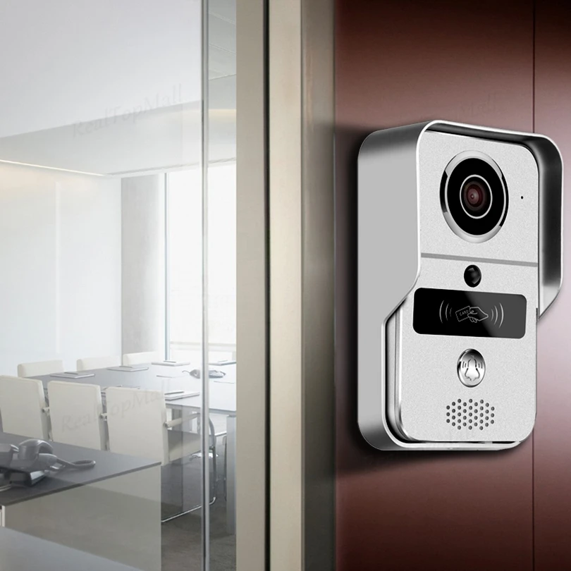720P HD Smart Wifi Wireless Video Doorbell 5PCS RFID Keyfobs Remote Intercom Unlock IP Video Door Phone for iOS Android Phone PC