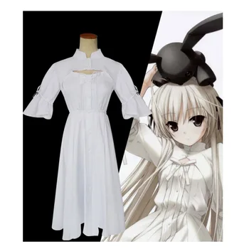 

Free Shipping Yosuga no Sora Cosplay Anime Kasugano Cosplay Costume Halloween Lady White Cotton Sweet Lolita Long white Dress
