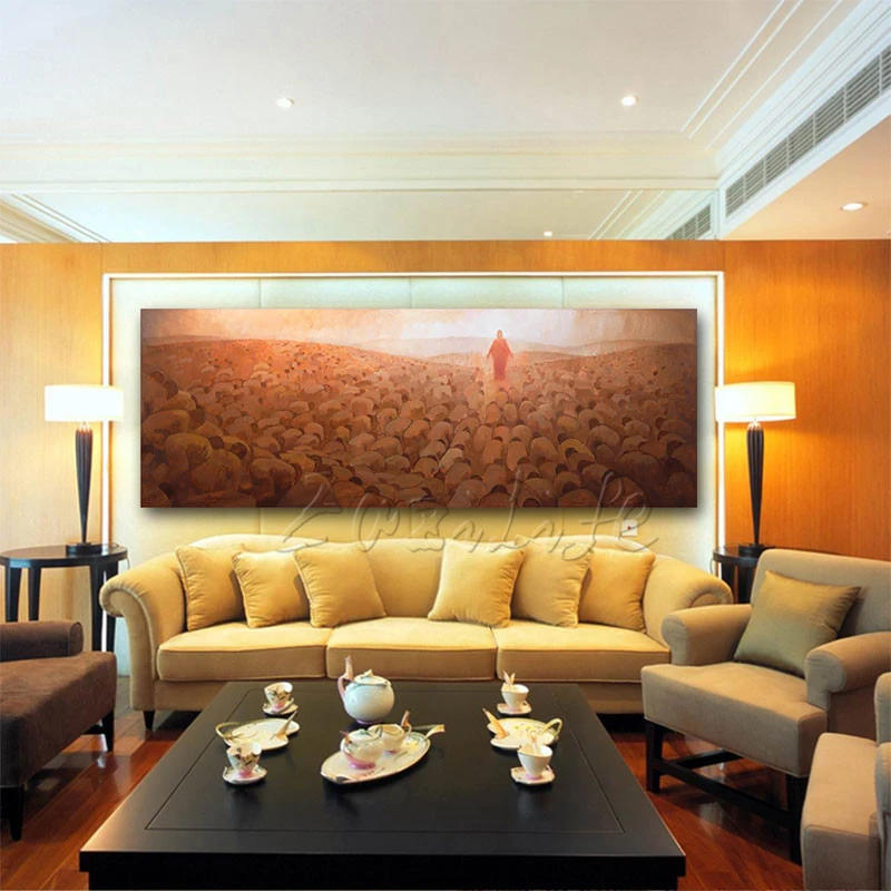 Living Room Wall Art Decor Jesus Christ Boat Oil Painting Printed On Canvas