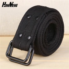 

[HONMENG]The new 9 color casual personality fashion young men's and girl Double Ring Buckle canvas belt