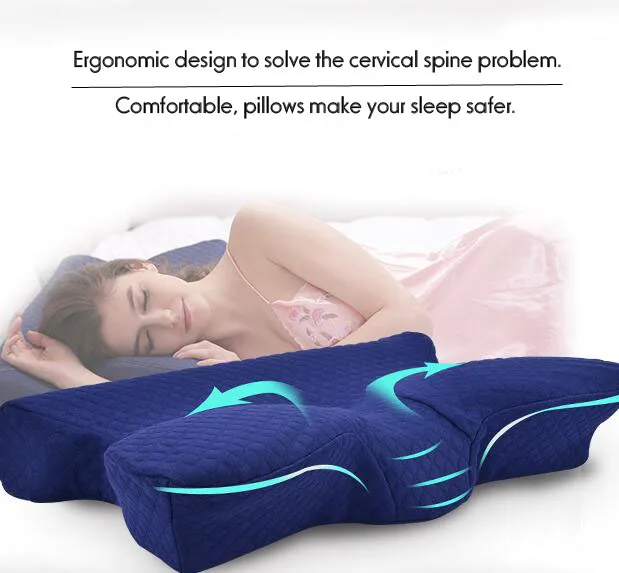 

Butterfly Shaped Hypoallergenic Orthopedic Neck Pillow Anti Snore Visco Elastic Pillow Memory Foam Pillow For Home