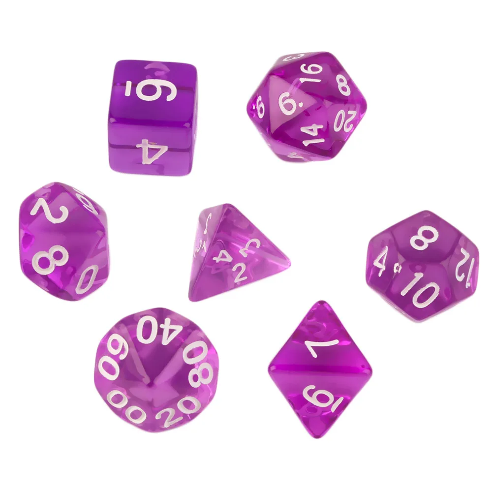 7pcs/Set Games Multi Sides Dice D4 D6 D8 D10 D12 D20 Gaming Dices Hot