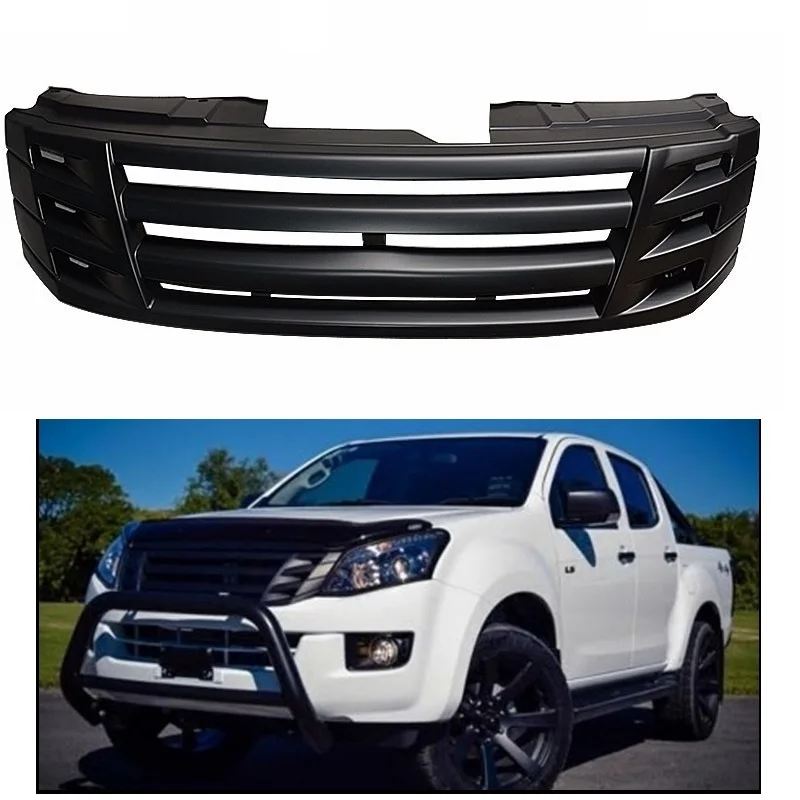 

MATTE BLACK FRONT RACING GRILLE RAPTOR GRILLS BUMPER MASK FIT FOR ISUZU D-MAX DMAX 2012-2016 GRILL PICKUP ACCESSORIES
