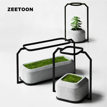 

Japanese Imitate Coarse Pottery Iron Art Vintage Vase Tabletop Cement Creative Multifunction potted flower pots Candle Holder