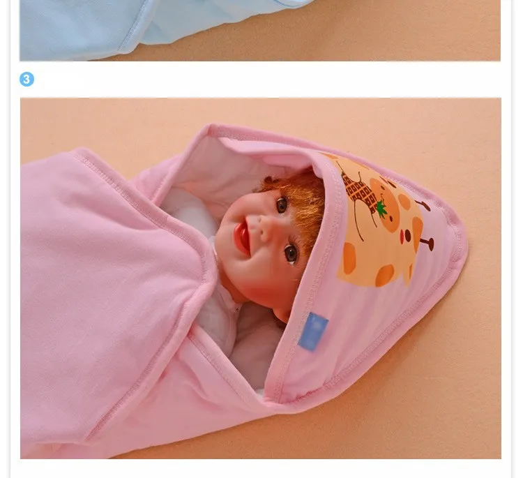 Хлопчатобумажное одеяльце для новорожденных милые спальные мешки для новорожденных унисекс от 0 до 6 месяцев детское одеяло хлопок Cobertor мультфильм стиль