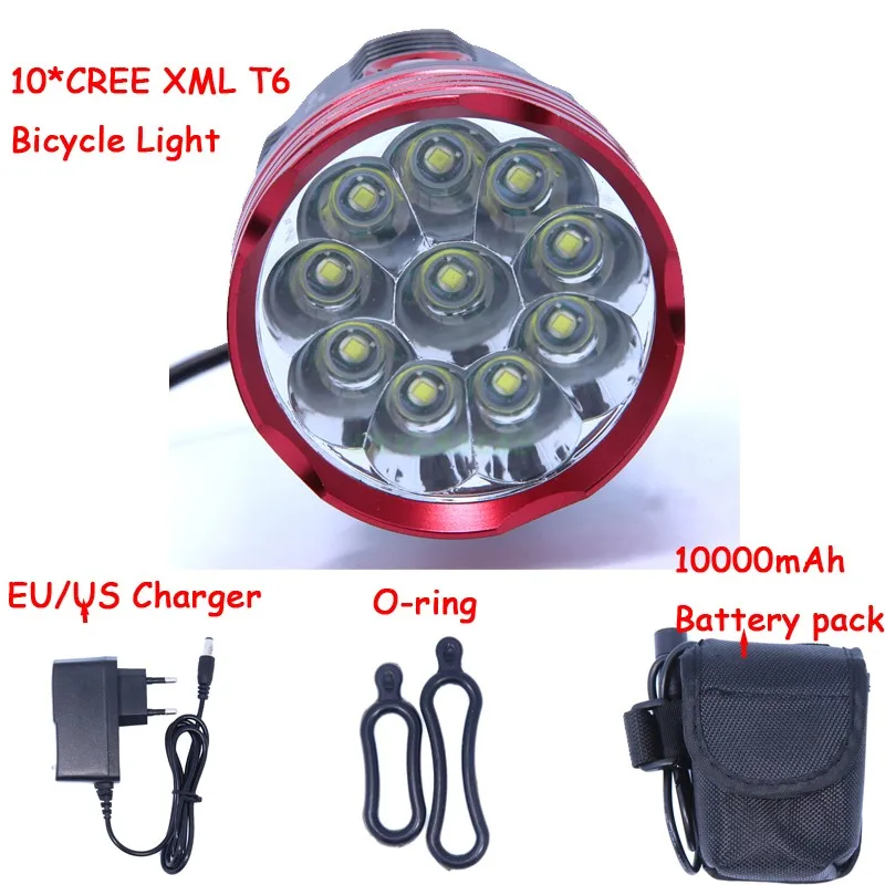 18000 люмен 10 X XM-L T6 светодиодный фонарь для велосипеда передняя головка велосипедная лампа + 10000 мАч + зарядное устройство 18000 люмен 10 X XM-L T6 светодиодный фонарь для велосипеда передняя головка велосипедная лампа + 10000 мАч + зарядное устройство