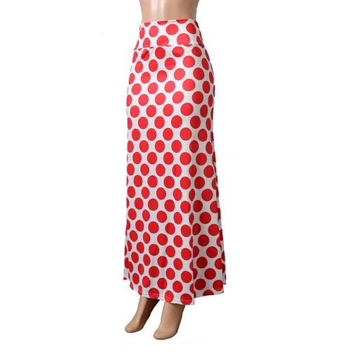 Летние модные вечерние коктейльные летние женские юбки с принтом в горошек длинная юбка с высокой талией красная черная юбка в горошек