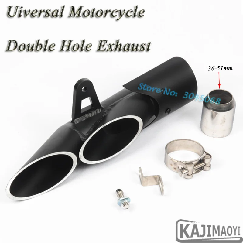 Motocicleta Escape marcado láser silenciador 2 agujeros/3 agujeros Escape para BMW YAMAHA R6 R1 Z750 Z800 Ninja250 ZX-6R ZX-10R