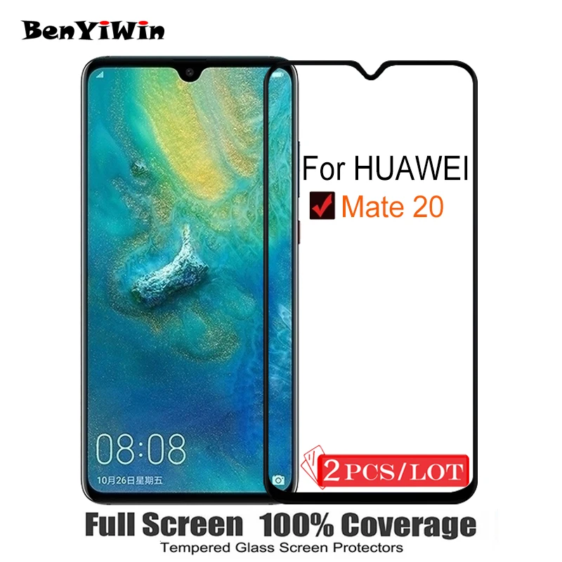 2 шт.,, полное покрытие, закаленное стекло для huawei mate 20, 9 H, защита экрана, защитная пленка, чехол для HMA L29, L09, стекло