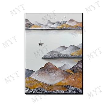

Hand-painted abstract Oil Painting on canvas china ink mountain landscape wall art picture for Living Room home Decor unframed