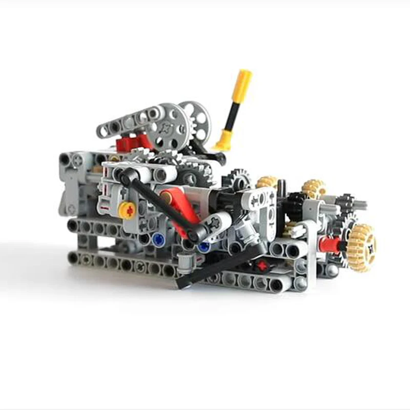 MOC 4911 V42 двигатель Technic 8 скоростей последовательный редуктор привод передняя подвеска рулевого управления автомобиля шасси системы строительные блоки игрушки