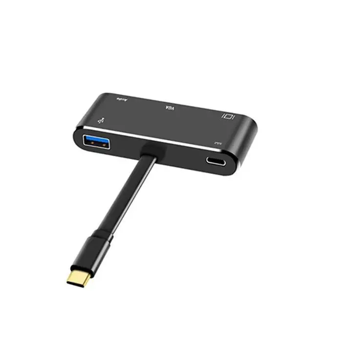 5 в 1 Тип usb с разъемами типа C и высокой четкости мультимедийные Интерфейс/VGA/Аудио/USB3.0 Порты и разъёмы HDMI DVI Переходник HDMI DVI и USBC Порты и разъёмы(PD) конвертер