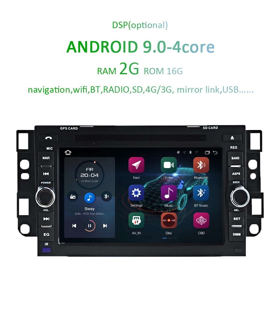 Clearance DSP Android 9.0 Car DVD Player For Chevrolet Captiva Aveo Epica Spark Optra Tosca Kalos Matiz Lova GPS Radio Navigation Screen 2