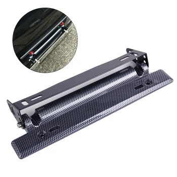 

DWCX Carbon Fiber & Black Adjustable Number License Plate Frame Bracket Hold Mount Relocator For VW Mercedes-Benz Audi BMW Mazda