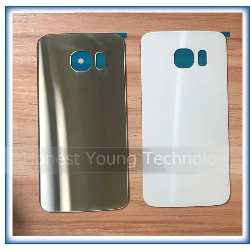 2 шт. для Samsung Galaxy S6 edge G920 G920F G920P G925 G925F Задняя стеклянная крышка батареи с логотипом и наклейкой зеленый Небесно-Голубой