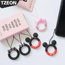 Универсальный мобильный ремень для телефона милые аниме Мультяшные Мягкие силиконовые короткие ремни для iPhone huawei samsung OPPO петля ремень подвеска