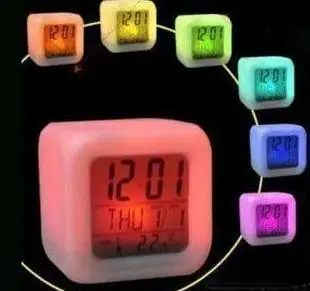 Free shipping! Colorful color alarm clock mood with thermometer calendar creative | Дом и сад