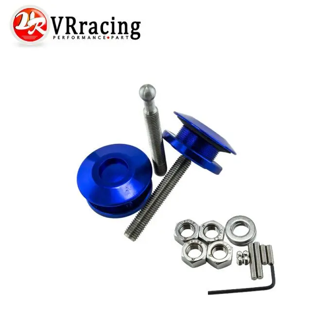 Push Button Billet Hood Pin Lock Clips Kit Auto Car Quick Latch Universal LIP