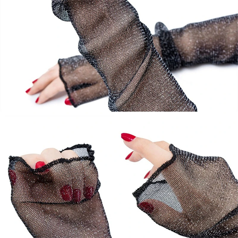 † Summer Sunscreen Silk Sleeves Drive Женские сексуальные тонкие перчатки Летние кружевные перчатки