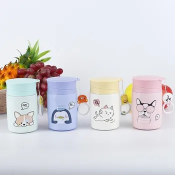

300ml Kids Portable Thermos Child Stainless Steel Water Bottle Coffee Vacuum Flask Cute Mini Tea Cup Food Travel Baby Mug Termos