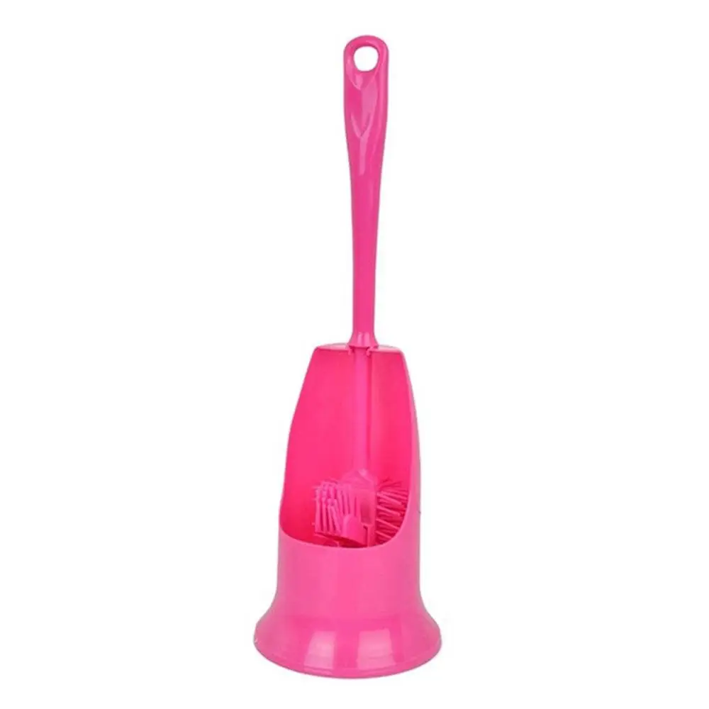 Настенный держатель для туалетной щетки силикагель стойка+ туалетная щетка для уборки в Ванной Набор щеток для мытья для хранения ванной комнаты - Цвет: red