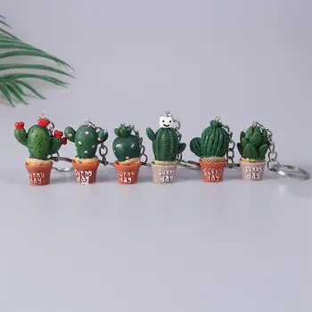 

24pcs Simulation Cactus Keychain Cactus Keyring Colorful Key Chain Charm Resin Key Holder (Assorted Pattern)