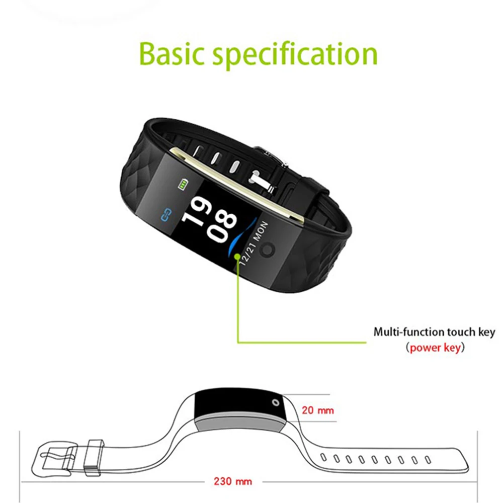 S2 smart watch with pressure measurement Heart Rate Monitor Smart band women men watch Sport Fitness Tracker Smart Wristband