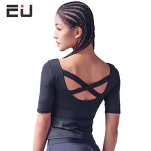 Short Sleeve Open-Back Cross Yoga Shirt Women Running Sportswear Women Sport Top Exercise Gym Sport t