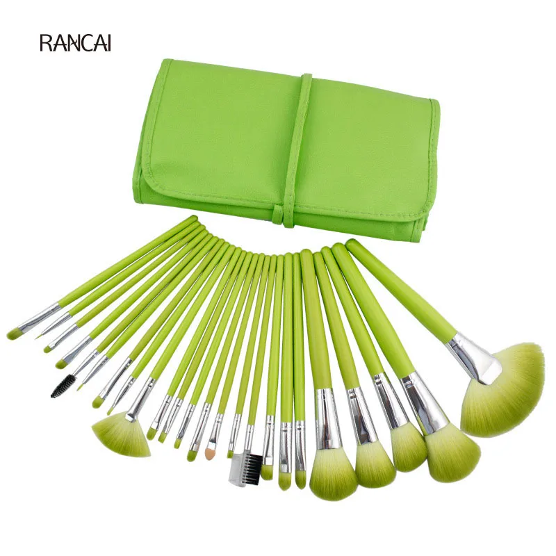 24PCS Makeup Brushes Set Green Powder Concealer eye shadow eyebrow cosmetics beauty tools (3)