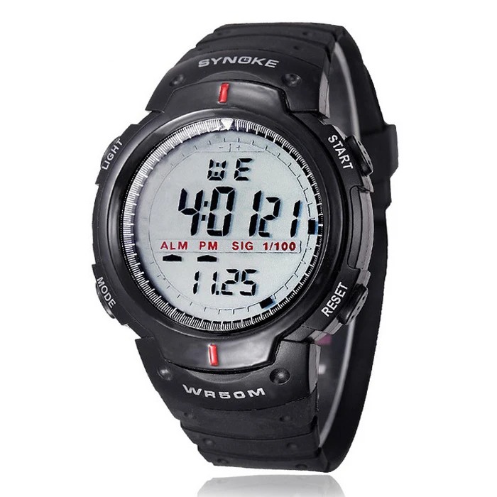 Брендовые военные наручные часы, спортивные мужские светодиодный электронные часы, черные модные цифровые наручные часы, мужские уличные водонепроницаемые часы 30 м