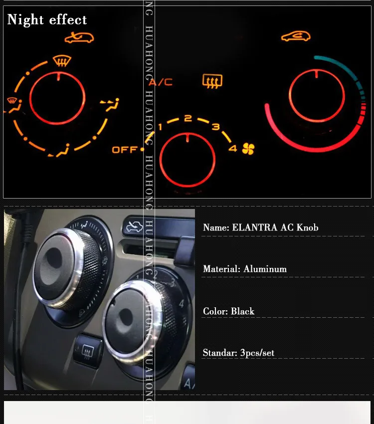 Аксессуары для Hyundai Elantra, автомобильный переключатель переменного тока, алюминиевый сплав, кондиционер, контроль тепла, украшение интерьера автомобиля-Стайлинг