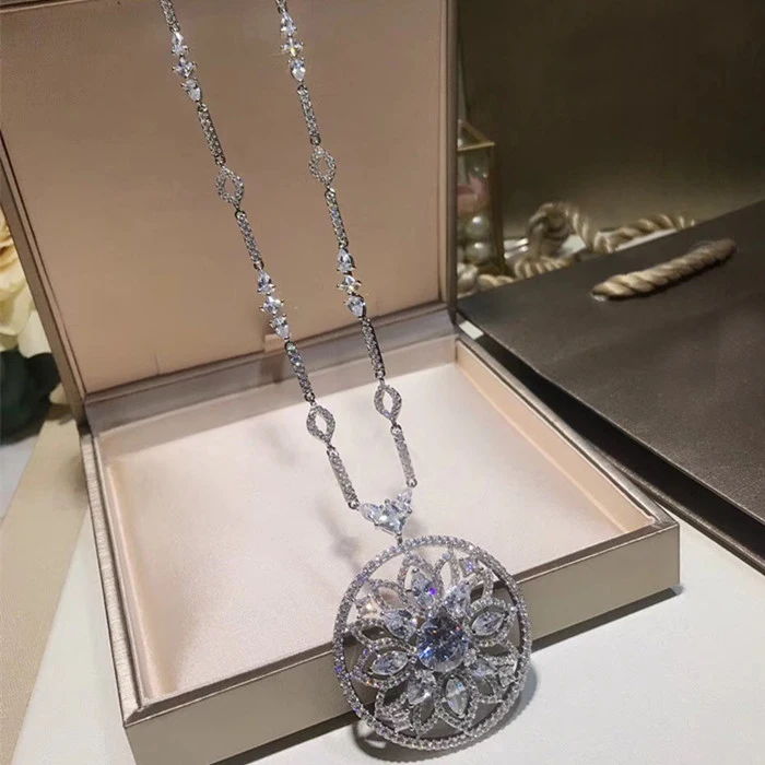 

Designer Fashion Copper Jewelry 3A Cubic Zirconia Party Necklace