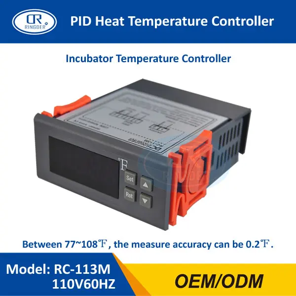 RINGDER RC-113M 110V60HZ PID Heat Brooding Hatching Regulator Digital Thermostat Temperature Controller for Incubator Lab | Инструменты