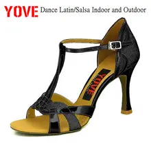 YOVE стиль w122-20 танцевальная обувь Бачата/Сальса крытый и открытый Женская танцевальная обувь