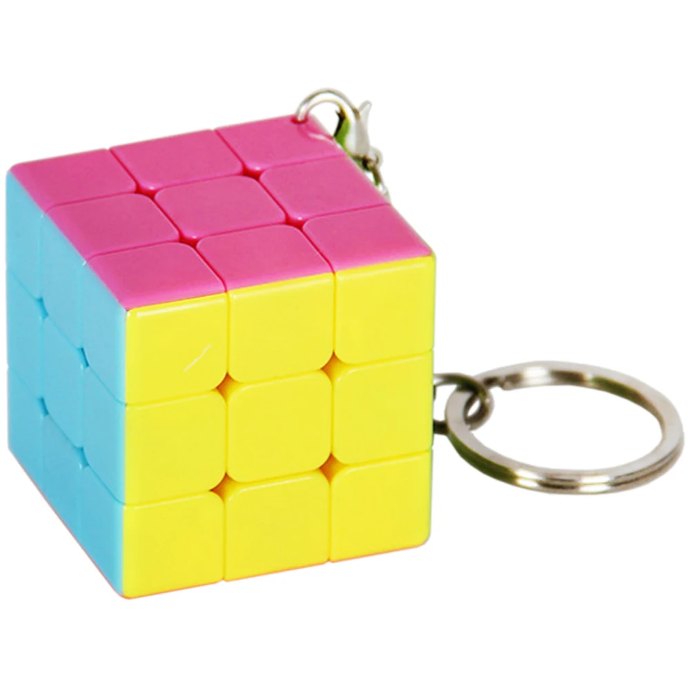

Speed Keyring Magic Cube 3 On 3 Kids Toy for Children Three 3*3 Keychain Puzzle Cube Stickerless 3.5CM 3x3 Antistress Smooth