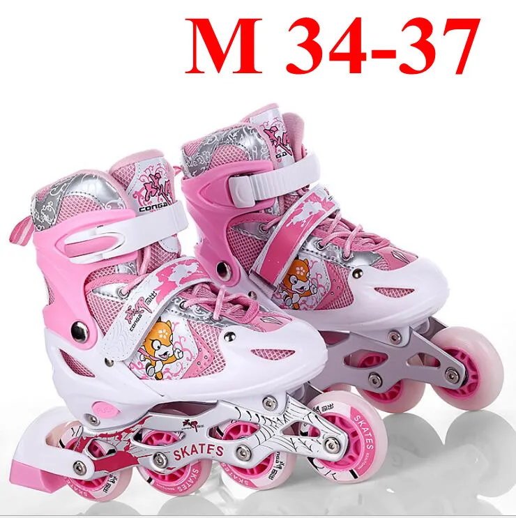 PINK M 34-37 Качественный детский комплект одежды для детей/взрослых роликовые коньки, ботинки; удобная и мягкая обувь с размеры s/M/L из дышащего материала, который не вредит обувь для скейтеров - Цвет: PINK M 34-37