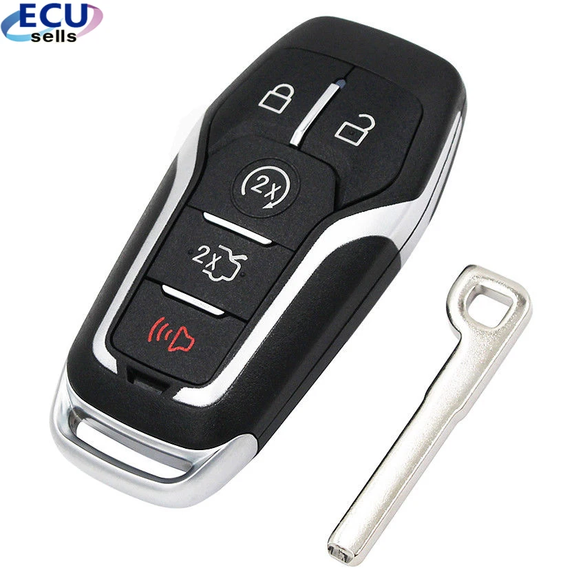 

5 Button Smart Remote Key Case for Ford Edge Explorer Fusion 2015-2017 M3N-A2C31243300 Car Key Shell Uncut Blade