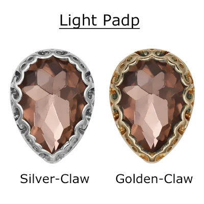 Швейный стеклянный кристалл в форме слезы Стразы шьют на Стразы с гнездом Коготь создание галька имитация циркона для одежды Garmen - Цвет: Light Padp