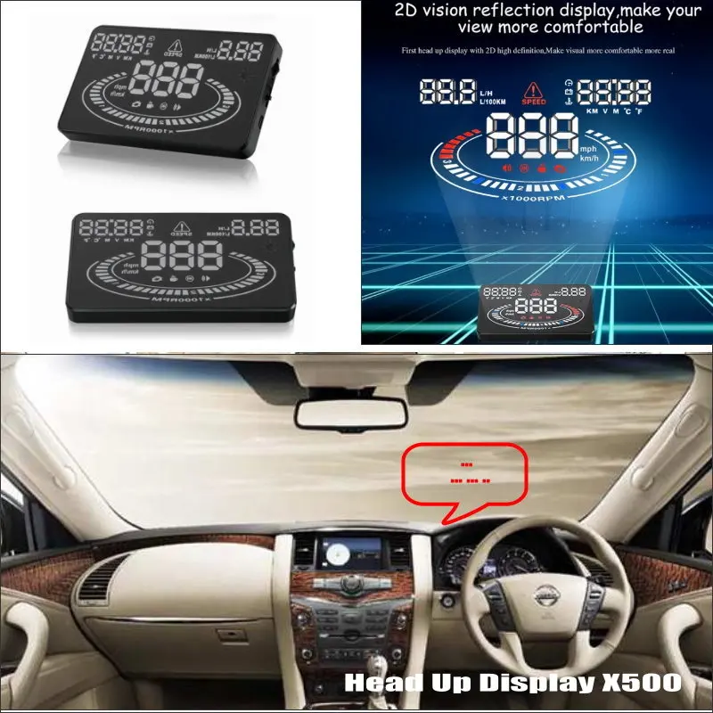 Автомобильный HUD Дисплей для Nissan Patrol/Safari Y61/Y62 Infiniti QX56 AUTO OBD безопасный проектор